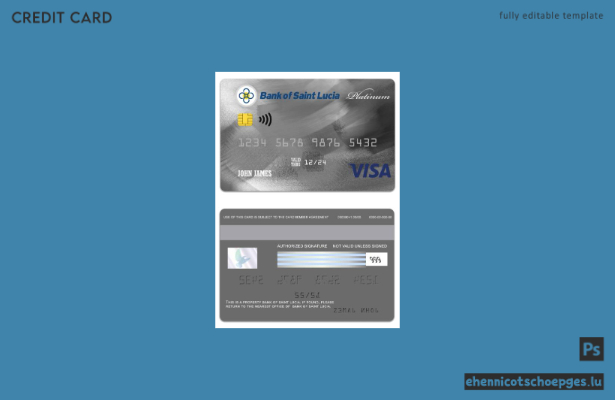 Beispielvorschau der Bank von St. Lucia Visa Platinum Karte